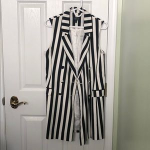 Topshop Black and White Striped Vest